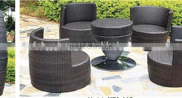 Water Proof Outdoor Rattan Stackable Furniture Bullet Chair Set
