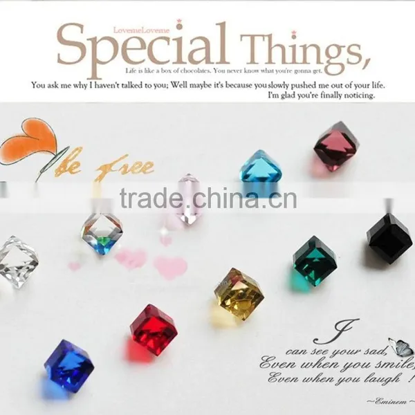 4mm Nail Art Square Diamond,3D Geometric Square Diamond,square Diamond ZX:CNS24 photo-2