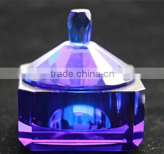 Nice Color Crystal Glass Sugar Bowl With Lit for Home Decoration photo-2