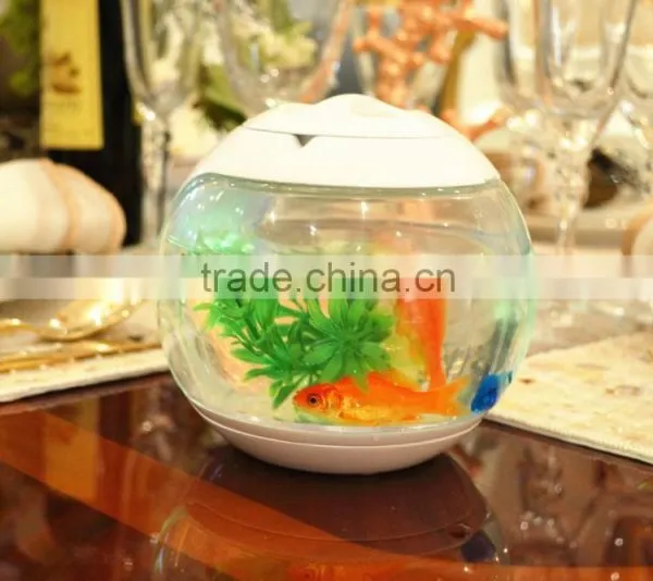 Smart Nano Glass Aquarium Fish Tank , Led Round Fish Tank photo-5