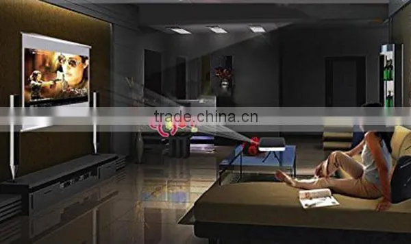 Leadzm Low Cost Android 4.4 AirPlay Outdoor Laser Projector Portable LED Mini Projector Black photo-3