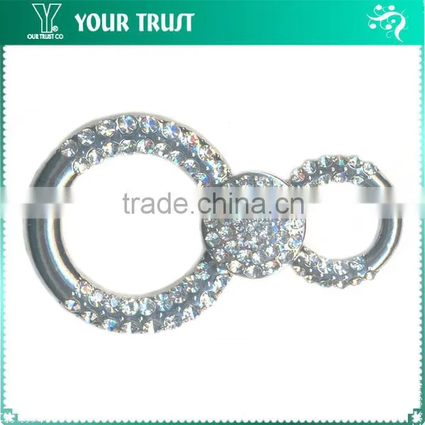 3MM 5MM 8MM Clear Cystal Rhinestone Round Frame Rhodium Metal Belt Buckle photo-6