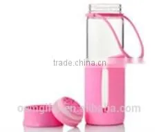 16 Oz. Glass Candy Color Water Bottle With Silicone Strap photo-4
