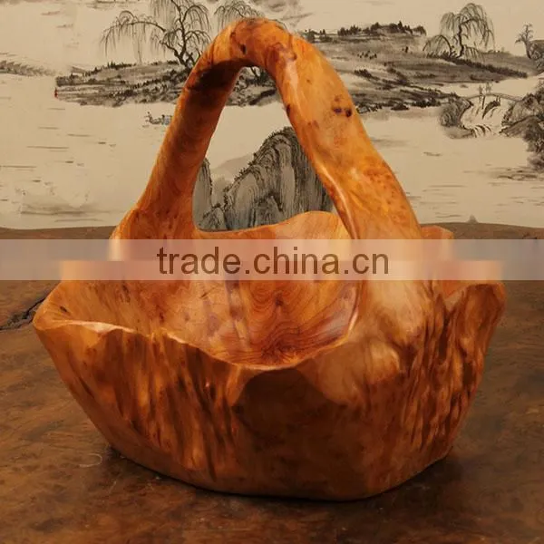 Hot Selling Wooden Bamboo Handicrafts Durable Fruit Basket