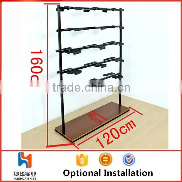 Huohua Outdoor Using Waterproof Displaying Metal Black Vertical Shoe Rack photo-2