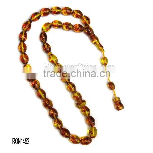 33pcs Muslim Amber Rosary Tasbih Prayer Beads photo-4