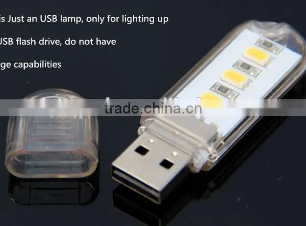Mini USB LED Light 3 LED Portable Mini USB 3 LED USB LED Lamp With High Power for Night Light photo-3