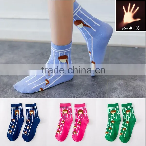 New Winter or Autumn Cotton Socks Pretty Young Girls Pattern Socks Young Girls Tube Socks
