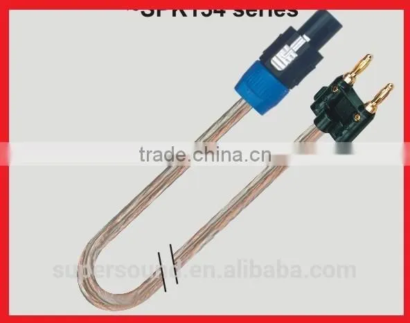 High Quality Speakon to Banana Connector Transparent Speaker Cable