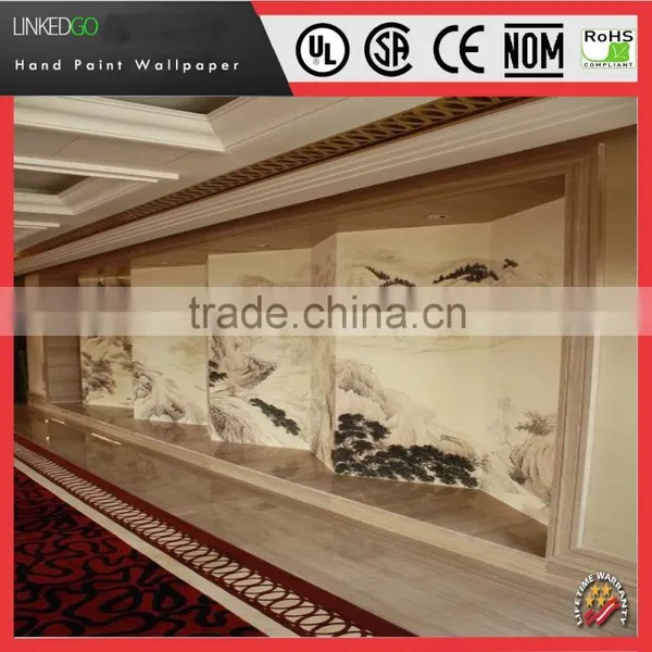 Custom Restaurant Wall Decoration With Chinese Landscape Wallpaper photo-4