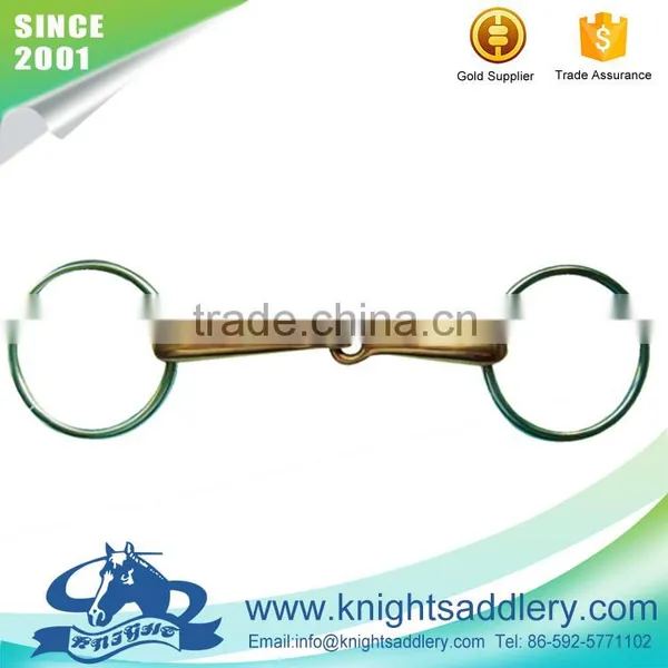Brass Ring Jointed Mouth Snaffle Bit with SS Rings