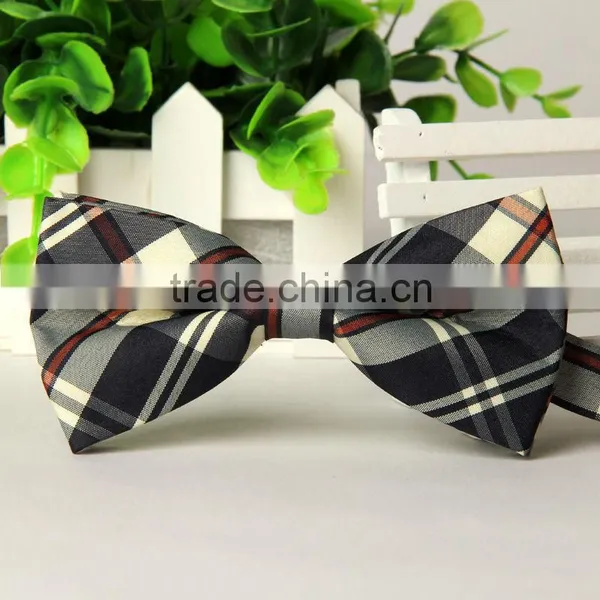 2016 Custom Made Double Sided Pre-tie Plaid Pattern Mens Bow Ties for Boys photo-2