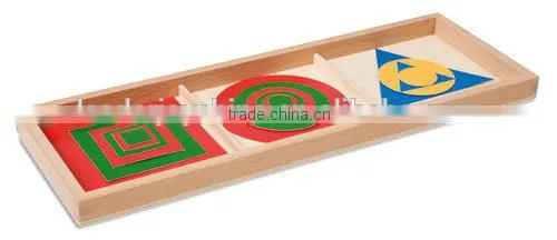 Montessori Wooden Sensori Material for Inscribed and Concentric Figures Plastic