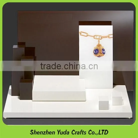 Colorful Luxury MDF Acrylic Jewelry Display Sets Elegant Necklace Rings Earrings Display Durable Jewellery Holder Stand photo-3