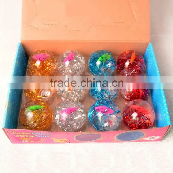 Crystal Fish Ball Cartoon Belt Small Fish Elastic Bouncing Ball Luminous Flash Magic Ball photo-5