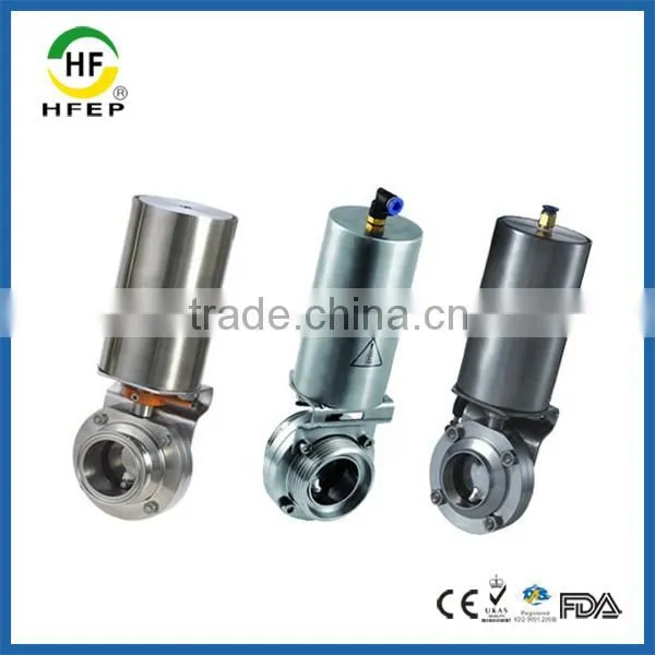 HF1B009 DN25 Pneumatic Stainless Steel Sanitary Low Price Butterfly Valve photo-2