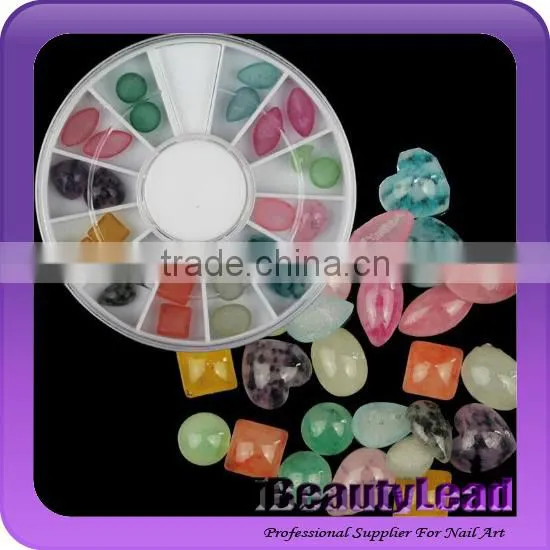 Mixed nail agate rhinestone agate rhinestone