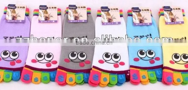 Women's Five Toe Socks, Smiling Face Toe Socks, Lovey Cartoon Summer Toe Socks