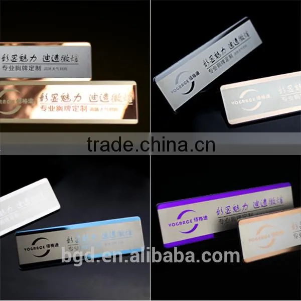 VOGRACE High Level 304 Rectangle Stainless Steel Badge With Pin photo-2