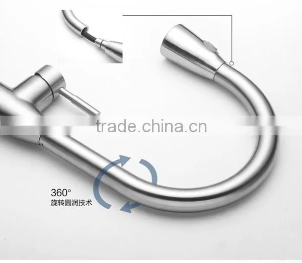 Single Handle Pull Out Spray Stainless Steel Kitchen Faucet, Flexible Hose for Stainless Steel Kitchen Faucet photo-5