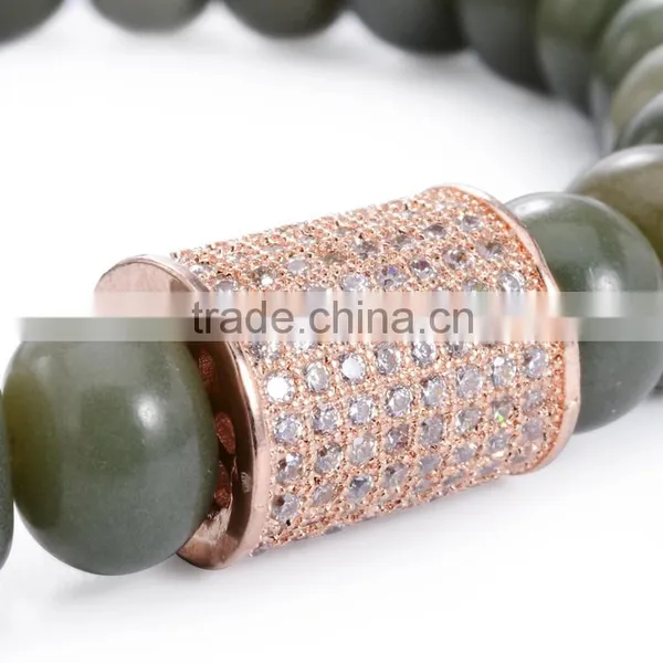 2016 Hot Handmade Fashion Tibetan Jewelry Green Bracelet Bangle Bead With Diamond photo-6