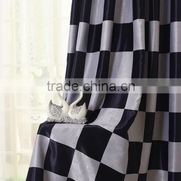 White Black Checks Pattern Very Cheap Curtains Window Curtains photo-4