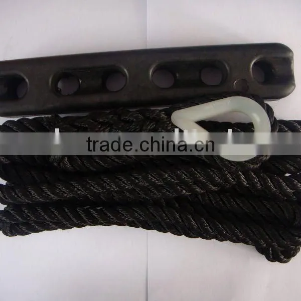 14mm 3-strand twist black pp rope