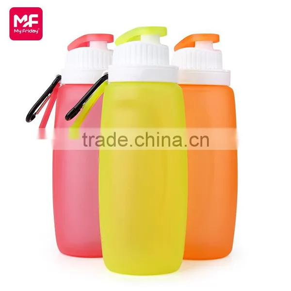 2017 Low Price Fashional Design 1000ml Sports Silicone Collapsible Water Bottle With Carabiner photo-4