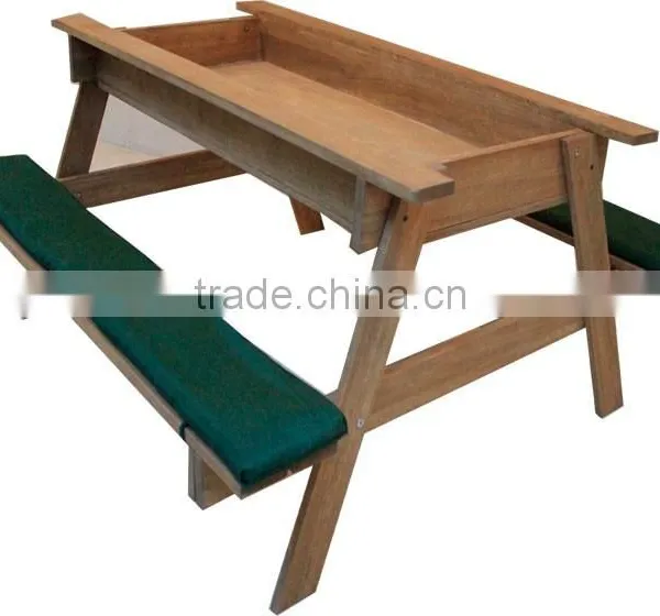 Outdoor Wood Kids Sandpit Picnic Table photo-3