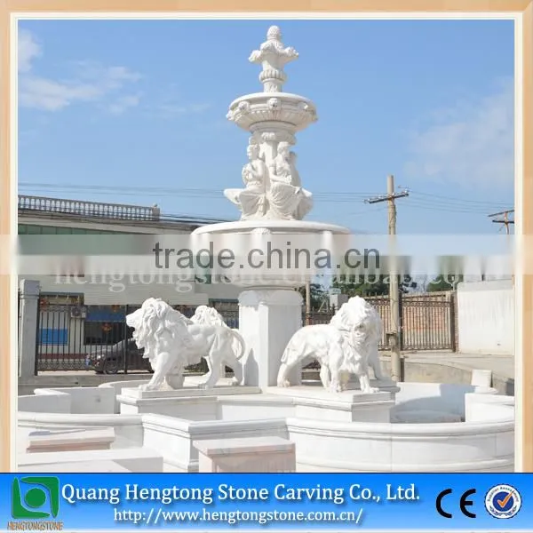 Large Outdoor Garden Stone Water Fountain With Horse photo-6