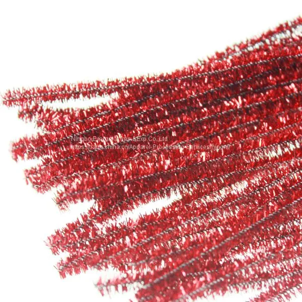 Red Glitter Pipe Cleaners Tinsel Christmas Decoration photo-2