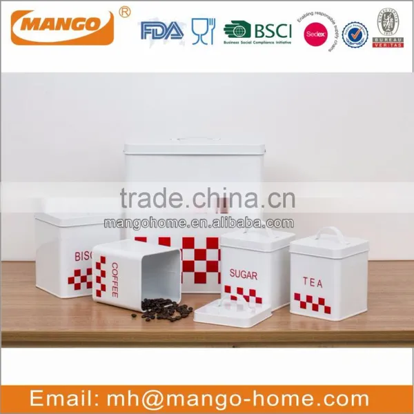 Unqiue Metal Bread Bin Biscuits Tea Coffee Sugar Canister Sets photo-4
