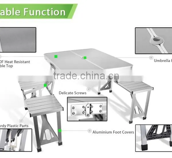 METAL FOLDING IRON TABLE AND CHAIRS WITH ALUMINUM LEGS photo-3