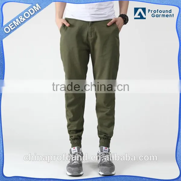 Custom Latest Design Men Cotton Trousers Chino Jogger Long Pants