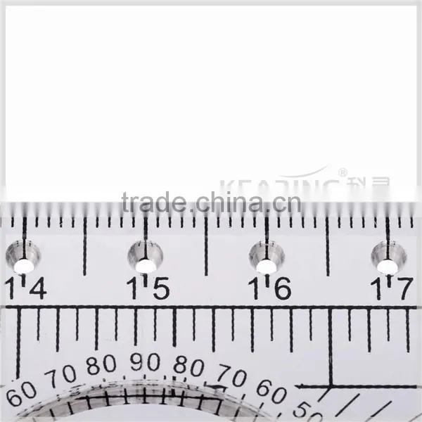 Kearing Transparent Plastic Parallel Rolling Ruler Measuring Tool Engineer Scale Ruler 30 cm & 12'' With Protractor Math#MPR30 photo-4