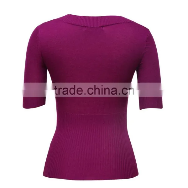 Customized Size OEM Service Women'S V Neck Sweater photo-2