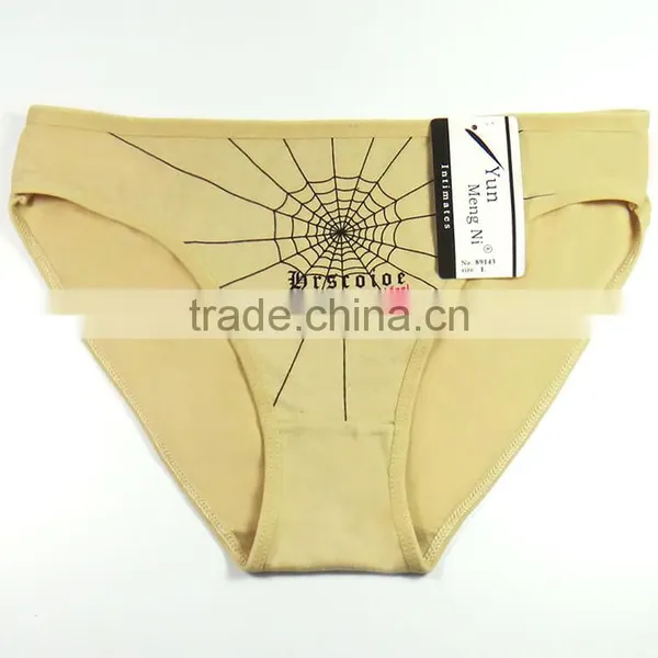 Yun Meng Ni Underwear Fashion Spider Web Printing Briefs Soft Cotton Sexy Woman Panties photo-6