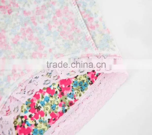 Factory Custom Cheapest Printing 95% Cotton 5% Spandex With Lace Sexy Fancy Woman Underwear photo-6
