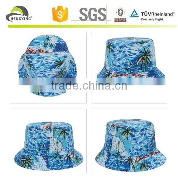 Beach Tropical Hawaiian Palm Tree Pineapple Bucket Hat Fishing Outdoor Sun Cap photo-2