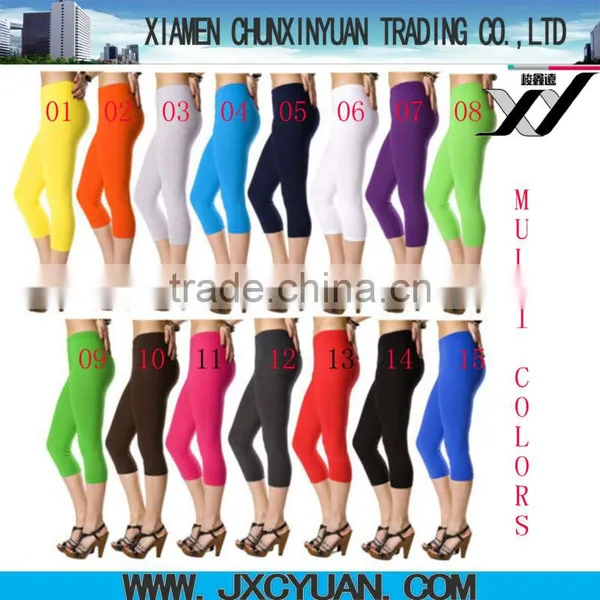 Women Multi Colors Custom Cotton Wholesale Cropped Leggings