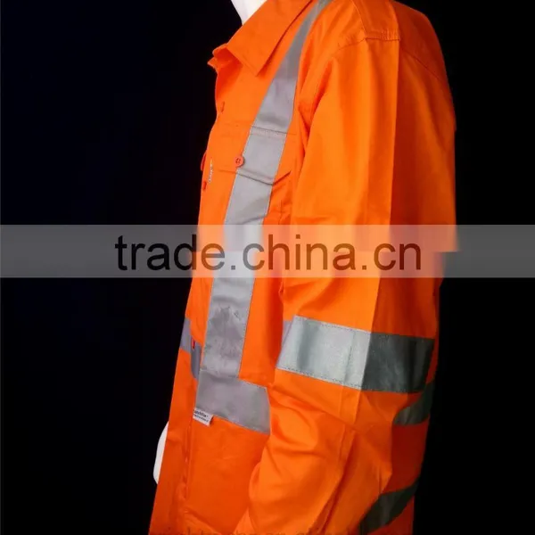 Australia Hi-vis Long Sleeve Cotton Drill Shirts With 3M8906 Reflective Tape photo-3
