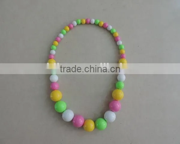 Baby Girl Necklaces Round Pearl Jewelry Colorful Kids Clothing Decor photo-2