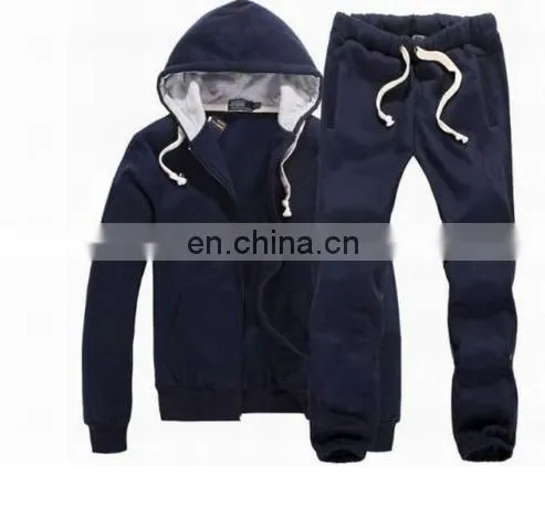 China Supplier 2016 Custom Hoodie Plus Thick Velvet Sports Men Suit Sweater+Pants (3 Colors) photo-3