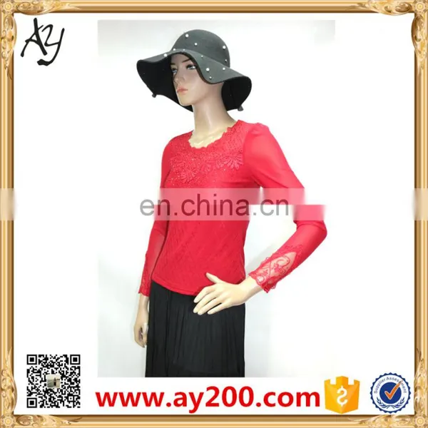 Autumn Wear Lace Long Sleeve O-neck Transparent Slim Shirt for Party&club Girl photo-4