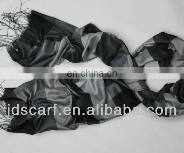 Best Seller Black and White Mix Color Silky Polyester Silk Lattice Scarves