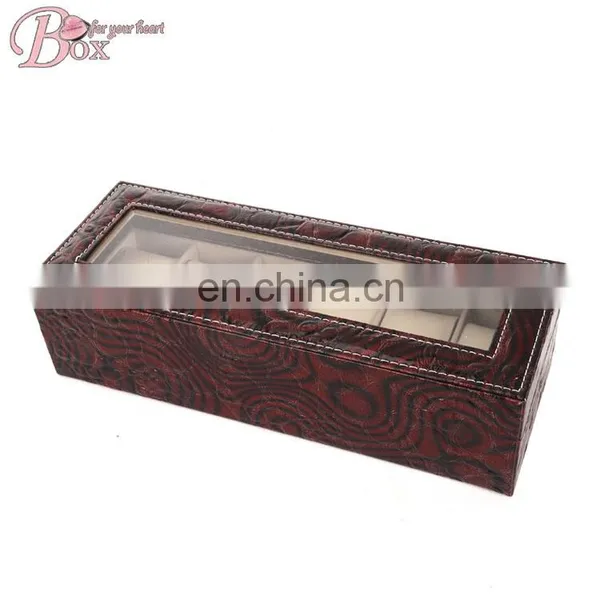 Brown Rectangle Wrist-watches Box With Mirror photo-3
