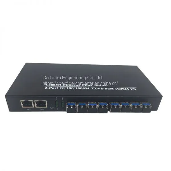 8ports SFP Fiber Ports 2 Ethernet Ports Gigabit Fiber Aggregation Media Converter Convengency Fiber photo-2