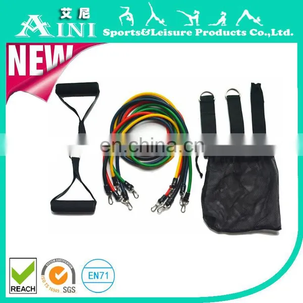 Hot Sales!!! 11pcs Resistance Band Training Set,exercise Tube,Leg Resistance Tube