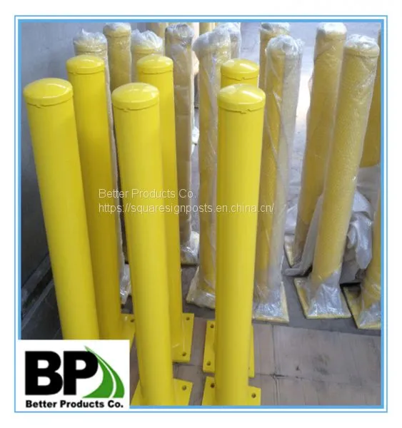 Powder Coated Warning Steel Bollard