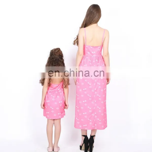 2019 New Summer Pink Bow Adjustable Strap Button Boutique Wholesale Mommy And Me Matching (this Link for WOMAN) photo-2